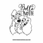 Lady and the tramp bella notte SVG & PNG, SVG Free Download, SVG for Silhouette, svg files for cricut, separated svg, disney svg, lady and tramp svg, lady and the tramp spaghetti svg