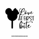 Love at first bite SVG & PNG, SVG Free Download, SVG for Silhouette, svg files for cricut, separated svg, disney svg, mickey mouse free svg, minnie mouse free svg, snack svg
