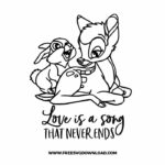 Bambi Love Is a Song SVG & PNG, SVG Free Download, SVG for Silhouette, svg files for cricut, separated svg, disney svg, thumper svg, bambi free svg