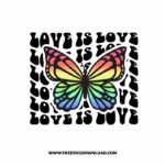 Love is Love Butterfly SVG & PNG, SVG Free Download, SVG for Silhouette, svg files for cricut, separated svg, pride free svg, lgbtq+ svg, rainbow svg, love wins svg, gay svg, pride month svg, bisexual pride svg