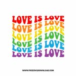 Love is Love Retro SVG & PNG, SVG Free Download, SVG for Silhouette, svg files for cricut, separated svg, pride free svg, lgbtq+ svg, rainbow svg, love wins svg, gay svg, pride month svg, bisexual pride svg