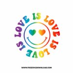 Love is Love Smiley SVG & PNG, SVG Free Download, SVG for Silhouette, svg files for cricut, separated svg, pride free svg, lgbtq+ svg, rainbow svg, love wins svg, gay svg, pride month svg, bisexual pride svg