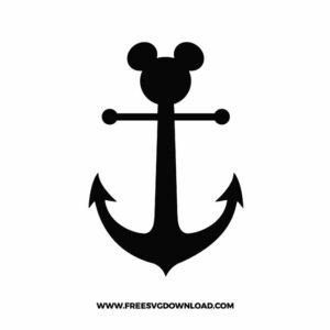Mickey Anchor SVG & PNG, SVG Free Download, SVG for Silhouette, svg files for cricut, separated svg, disney svg, mickey mouse free svg, minnie mouse free svg, summer svg, cruise svg, vacation svg