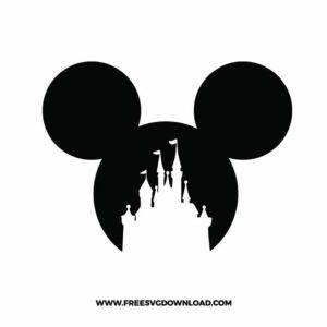 Mickey Head Disney Castle Free SVG File