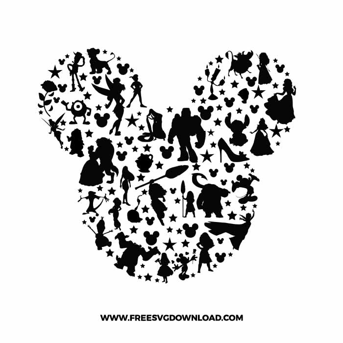 Mickey Head Disney SVG & PNG, SVG Free Download, SVG for Silhouette, svg files for cricut, separated svg, disney svg, mickey mouse free svg, minnie mouse free svg, disney princess svg, toy story svg, stitch svg, lion king svg, moana svg, frozen svg