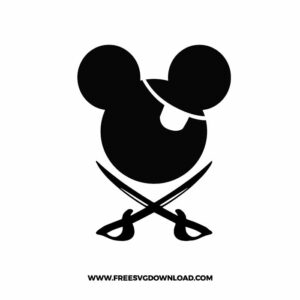 Mickey Pirate SVG & PNG, SVG Free Download, SVG for Silhouette, svg files for cricut, separated svg, disney svg, mickey mouse free svg, minnie mouse free svg, summer svg, cruise svg, vacation svg