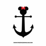 Minnie Anchor SVG & PNG, SVG Free Download, SVG for Silhouette, svg files for cricut, separated svg, disney svg, mickey mouse free svg, minnie mouse free svg, summer svg, cruise svg, vacation svg