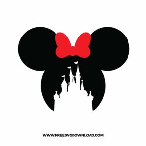 Minnie Head Disney Castle Free SVG File