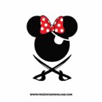 Minnie Pirate SVG & PNG, SVG Free Download, SVG for Silhouette, svg files for cricut, separated svg, disney svg, mickey mouse free svg, minnie mouse free svg, summer svg, cruise svg, vacation svg