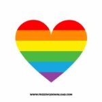 Pride Heart SVG & PNG, SVG Free Download, SVG for Silhouette, svg files for cricut, separated svg, pride free svg, lgbtq+ svg, rainbow svg, love wins svg, gay svg, pride month svg, bisexual pride svg