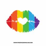 Pride Kiss SVG & PNG, SVG Free Download, SVG for Silhouette, svg files for cricut, separated svg, pride free svg, lgbtq+ svg, rainbow svg, love wins svg, gay svg, pride month svg, bisexual pride svg
