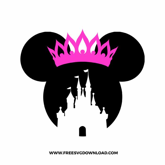 Minnie Pink Crown SVG & PNG, SVG Free Download, SVG for Silhouette, svg files for cricut, separated svg, disney svg, mickey mouse free svg, minnie mouse free svg, castle svg, disney princess svg