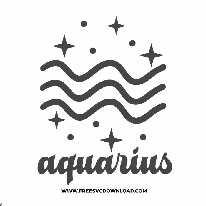 Aquarius SVG & PNG, SVG Free Download, svg files for cricut, separated svg, zodiac free svg, horoscope svg, astrology svg, constellation svg