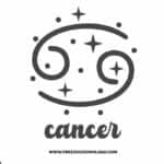 Cancer SVG & PNG, SVG Free Download, svg files for cricut, separated svg, zodiac free svg, horoscope svg, astrology svg, constellation svg