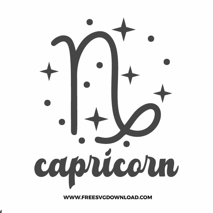 Capricorn SVG & PNG, SVG Free Download, svg files for cricut, separated svg, zodiac free svg, horoscope svg, astrology svg, constellation svg