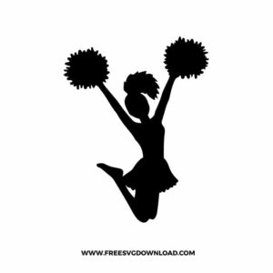 Cheerleader Silhouette SVG & PNG, SVG Free Download, svg files for cricut, separated svg, pom pom free svg cheer svg, cheerleader svg, minnie cheer svg, cheer mom svg, cheer coach svg, sport svg, football svg, baseball svg