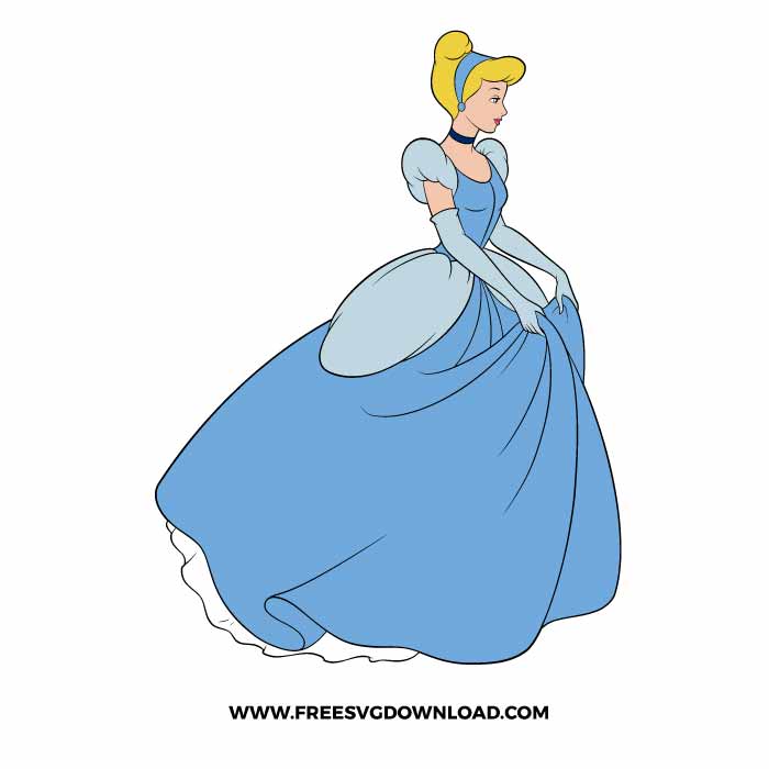Cinderella Holding Dress SVG & PNG, SVG Free Download, SVG for Silhouette, svg files for cricut, separated svg, disney svg, disney princess svg, cinderella free svg