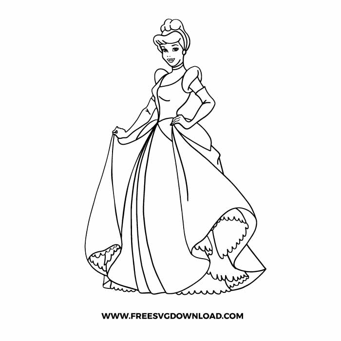 Cinderella Princess SVG & PNG, SVG Free Download, SVG for Silhouette, svg files for cricut, separated svg, disney svg, disney princess svg, cinderella free svg
