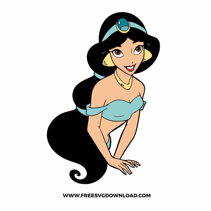 Disney Princess Jasmine Free SVG & PNG, SVG Free Download, svg files for cricut, svg files for Silhouette, separated svg, trending svg, disney svg, disney princess svg, princess svg, disneyland svg, aladdin svg, jasmine svg