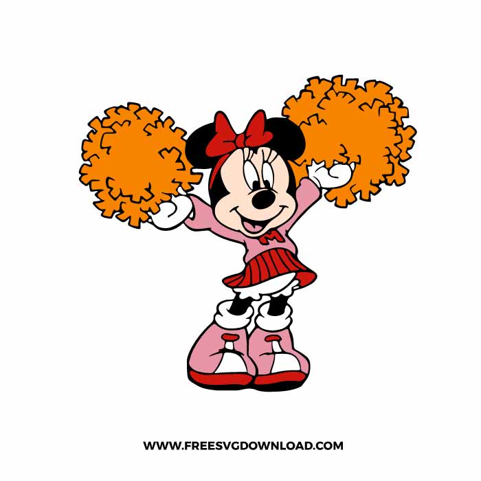 Minnie Cheerleader Coloring SVG & PNG, SVG Free Download, svg files for cricut, separated svg, disney svg, mickey mouse svg, mickey head svg, minnie svg, minnie mouse svg, disney sport svg, sport svg, football svg, baseball svg, cheer svg, cheerleader svg, minnie cheer svg, cheer mom svg, cheer coach svg