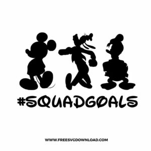 Squadgoals Mickey SVG & PNG, SVG Free Download, SVG for Silhouette, svg files for cricut, separated svg, disney svg, mickey mouse free svg, minnie mouse free svg, donald duck svg, goofy svg