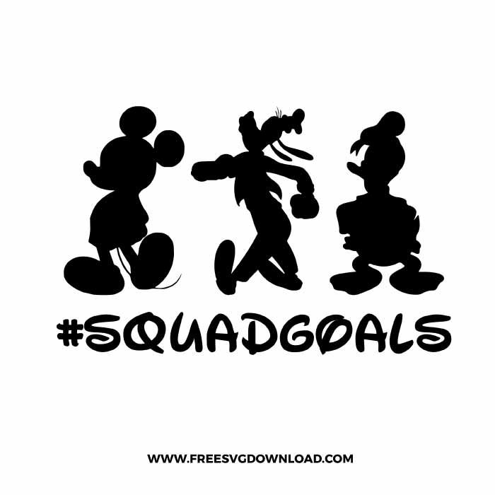 Squadgoals Mickey SVG & PNG, SVG Free Download, SVG for Silhouette, svg files for cricut, separated svg, disney svg, mickey mouse free svg, minnie mouse free svg, donald duck svg, goofy svg