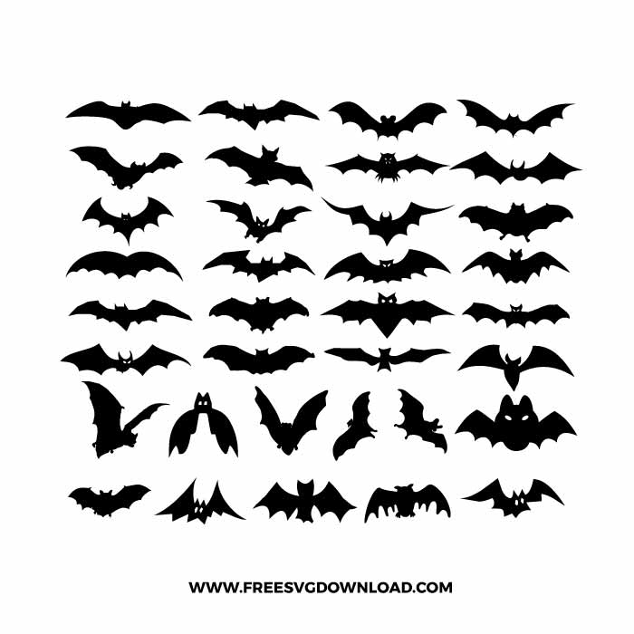 Bat Bundle SVG & PNG, SVG Free Download, svg files for cricut, halloween free svg, spooky free svg, fall svg, pumpkin svg, happy halloween svg, ghost svg, autumn svg, trick or treat svg, horror svg, witch svg, skull svg, zombie svg