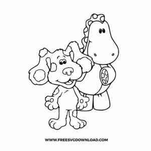 coloring pages blues clues with pink dog