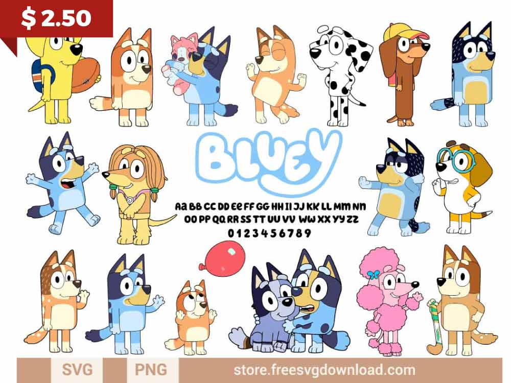 Bluey Bingo Svg And Png Free Cut Files Free Svg Download