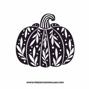 Pumpkin Floral Free SVG File