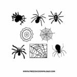 Spider Silhouette SVG & PNG, SVG Free Download, svg files for cricut, halloween free svg, spooky free svg, fall svg, pumpkin svg, happy halloween svg, ghost svg, autumn svg, trick or treat svg, horror svg, witch svg, skull svg, zombie svg