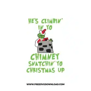 Grinch Chimney Snatching Free SVG File
