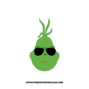 Grinch Cool Sunglasses Free SVG File