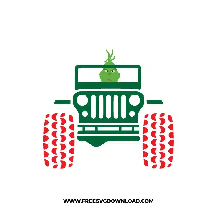 Grinch Driving Jeep SVG & PNG, SVG Free Download, svg cricut, Christmas SVG, grinch svg, the grinch svg, grinch face svg, grinch hand svg