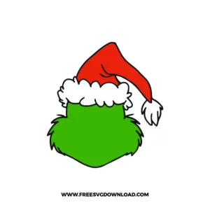 Grinch Face Christmas Hat Free SVG File