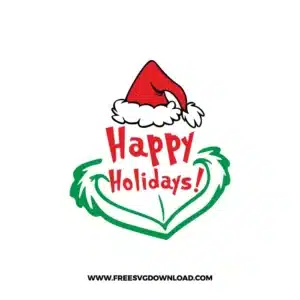 Grinch Happy Holidays Free SVG File