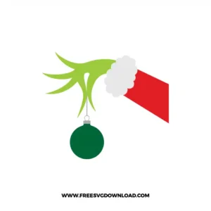 Grinch Holding Ornament Free SVG File