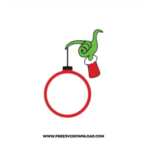 Grinch Christmas Ornament Monogram Free SVG File