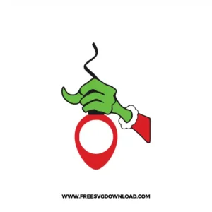 Grinch Christmas Light Monogram Free SVG File