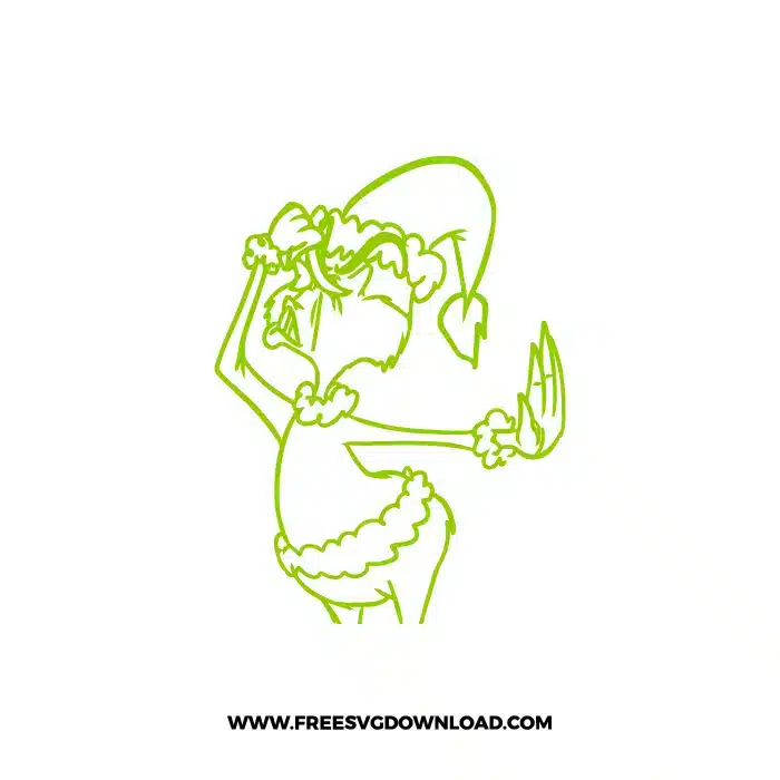 Grinch Outline 3 SVG & PNG, SVG Free Download, svg cricut, Christmas SVG, grinch svg, the grinch svg, grinch face svg, grinch hand svg
