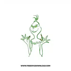 Grinch With Candy Cane Free SVG File