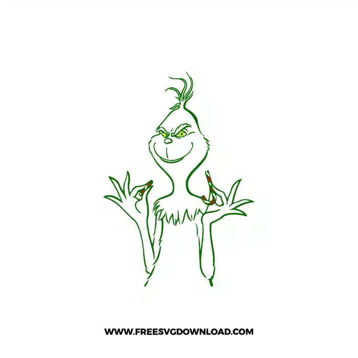 Grinch with Candy Cane SVG & PNG, SVG Free Download, svg cricut, Christmas SVG, grinch svg, the grinch svg, grinch face svg, grinch hand svg