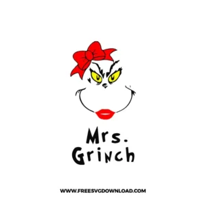 Mrs Grinch Free SVG File
