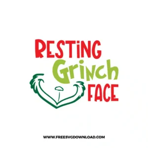 Resting Grinch Face Free SVG File