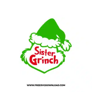Sister Grinch 2 SVG & PNG, SVG Free Download, svg cricut, Christmas SVG, grinch svg, the grinch svg, grinch face svg, grinch hand svg