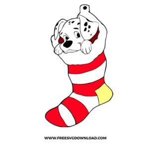 Dalmatians Christmas Sock Free SVG File