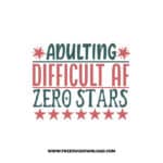 Adulting Difficult AF Zero Stars 1 Free SVG & PNG, SVG Free Download, SVG for Cricut Design Silhouette, svg files for cricut, quote svg, inspirational svg, motivational svg, popular svg, coffe mug svg, positive svg, adult svg, beer svg, wine svg, coffee svg.