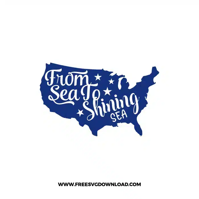 From Sea To Shining Sea SVG free, SVG Free Download,  SVG for Cricut Design Silhouette, free svg files, free svg files for cricut, free svg images, free svg for cricut, free svg images for cricut, svg cut file, svg designs, 4th of July, fourth of july svg, fourth of july clipart, independence day svg, america svg, patriotic day svg, usa svg, onesies svg, american flag svg, 4th of july shirts svg, god bless america svg, fireworks svg, America rainbow SVG