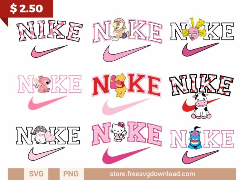 Nike SVG Bundle Cartoon Collection