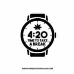 Time is 420 free SVG, SVG Free Download, svg files for cricut, smoke svg, joint svg, marijuana svg, 420 svg, weed leaf svg, cannabis svg, stoner svg